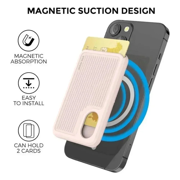 MagSafe Silicone Magnetic Wallet For iPhone 15/14/13/12/Pro Max/Pro/Plus/Mini - Picture 7 of 9